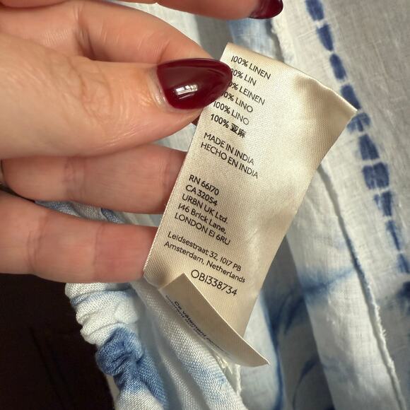 FREE PEOPLE Moody Blues Blue and White Tie Dye Balloon Leg Jumpsuit extra Small - Picture 9 of 9